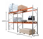 AR Pallet Racking 2 Bay Kit: 2500h x 2700w x 900d