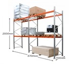 AR Pallet Racking 2 Bay Kit: 2500h x 2700w x 1100d