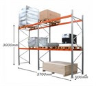 AR Pallet Racking 2 Bay Kit: 3000h x 2700w x 1100d