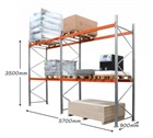 AR Pallet Racking 2 Bay Kit: 3500h x 2700w x 900d