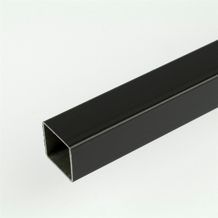 Aluminium Rectangular Square Tube Box Section Powder Coated Black Ral 9005 